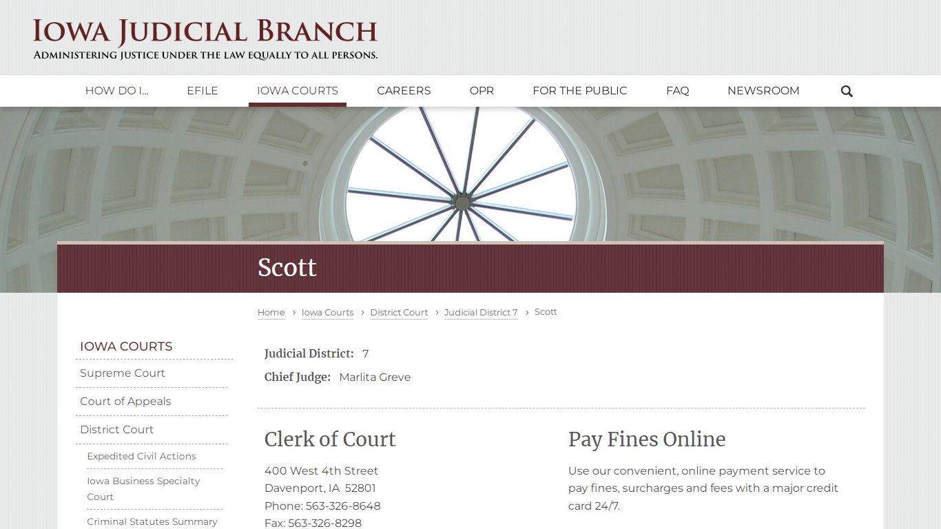 Scott | Judicial District 7 | Iowa Judicial Branch